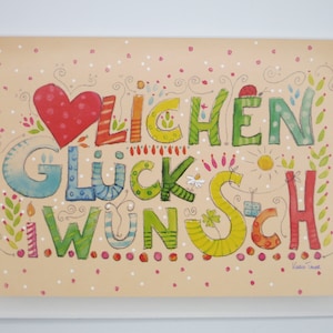 Herzlichen Glückwunsch - Geburtstagskarte- Karte mit Umschlag - Doppelkarte- Art.Nr. GRPK125