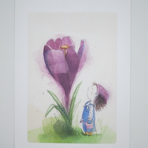 Monatskarte März - Krokus - Postkarte für den Jahreszeitentisch - Frühling - Waldorf- Art.Nr FRPK271