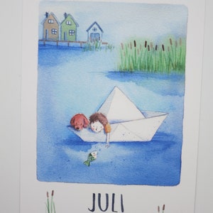 Luglio - Tavola Stagionale - Cartolina - Estate Waldorf - Carte Mensili - Art. SOPK95