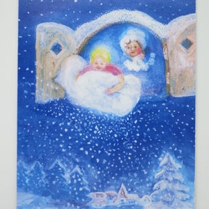 Frau Holle - Postkarte - Jahreszeitentisch - Waldorf- Märchen - Winter- Deko - Art. Nr. MÄRPK12