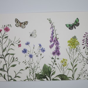 Blumenwiese mit Schmetterlingen - Glückwunschkarte - Postkarte - Frühling- Art.Nr.BLPK44