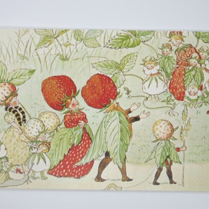 Petit Roi des Fraises - Carte postale pour la table de saison - Été - Waldorf - Art. SOPK131