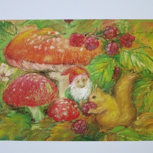 Herbstzwerg - Jahreszeitentisch -  Waldorf - Postkarte - Herbst - Gnom - Zwerge- Art. Nr.HEPK217