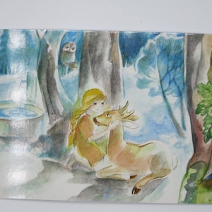 Petit frère et sœur - Table de saison - Carte postale - Conte de fées - Waldorf - N° d'article MÄRPK60