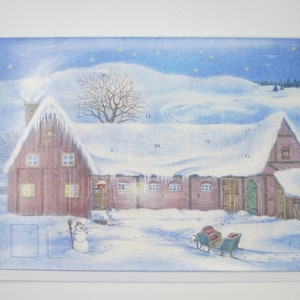Große Adventskalender Karte - Weihnachten auf dem Bauernhof - Große Karte mit Umschlag - Doppelkarte- Art.Nr. AK27