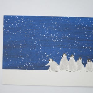 Kleine Pinguine- Postkarte groß - Weihnachten - Advent - Schnee - Waldorf- Art. Nr. WIPK409