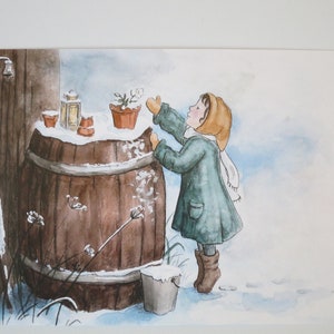 Christrose im Garten - Jahreszeitentisch - Postkarte - Waldorf - Winter - Schnee - Winterblumen- Waldorf- Art. Nr. WIPK171