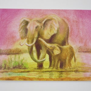 Elefant - Jahreszeitentisch -  Waldorf - Postkarte - Sommer -Afrika - Art. SOPK28
