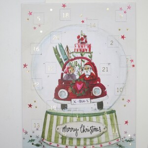 Adventskalender Karte - Schneekugel - Weihnachskarte mit Umschlag - Doppelkarte - Advent - Weihnachten - Nikolaus - Art.Nr. AK6