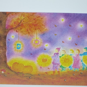 St.Martinszug- Jahreszeitentisch -  Waldorf - Postkarte - Laternenumzug - Sankt Martin - Herbst - Kinder- Art. Nr.HEPK206
