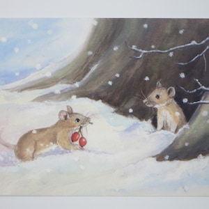 Mouse Winter - Cartão Postal - Mesa Sazonal - Waldorf - Inverno - Natal - Item nº WIPK7