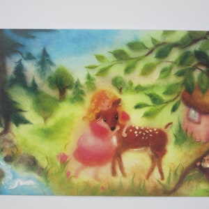 Petit frère et sœur - Table de saison - Carte postale - Conte de fées - Waldorf - N° d'article MÄRPK62