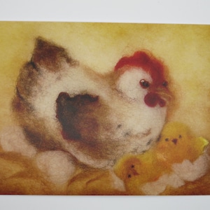 Brütende Henne - Jahreszeitentisch - Postkarte - Waldorf- Art.Nr FRPK70