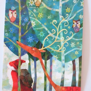 Foresta delle meraviglie invernali - Biglietto di Natale - cartolina - Art. WK34