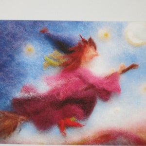 Kleine Hexe - Postkarte - Jahreszeitentisch - Waldorf - Fasching - Herbst- Art. Nr.HEPK157