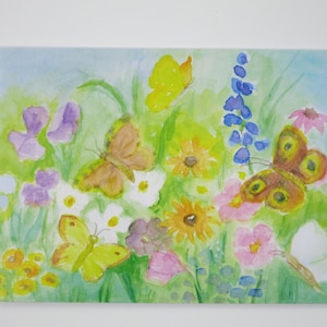 Schmetterlinge - Postkarte - Jahreszeitentisch - Waldorf - Sommerwiese - Blumen - Art.Nr FRPK4