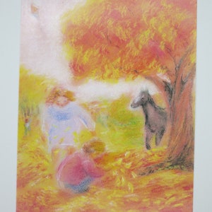 Autunno - Tavola stagionale - Cartolina - Carta autunnale - Foglie autunnali - Waldorf - Articolo n.HEPK194