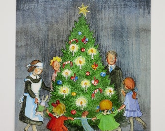 Dance around the Christmas Tree - Postcard - Seasonal Table - Waldorf