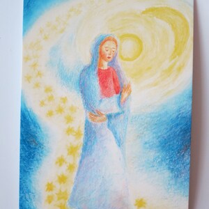 Maria - Postkarte für den Jahreszeitentisch - Weihnachten - Winter - Waldorf- Art. Nr. WIPK166
