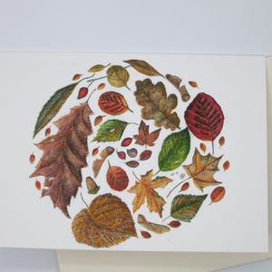 Tourbillon de feuilles d'automne - Feuilles d'automne - Carte avec enveloppe - Carte double - Automne - Carte de vœux - Carte d'anniversaire - Art.N°HEPK62