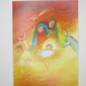 Bei der Krippe - Jahreszeitentisch - Postkarte - Advent - Weihnachten - Krippe - Waldorf- Art. Nr. WIPK281