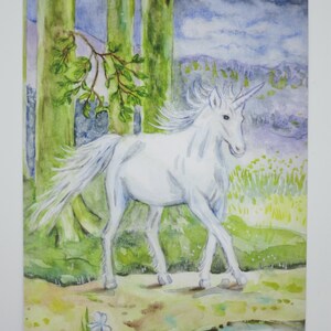 Unicorno - cartolina per la tavola stagionale - primavera - Waldorf - codice articolo FRPK161