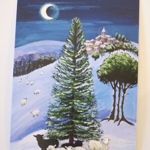 Pecore in inverno - tavola stagionale - cartolina - Waldorf - neve - animali in inverno - articolo n