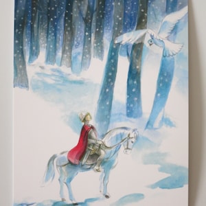 Wintertaube - Postkarte - Jahreszeitentisch - Waldorf - Prinz - König - Winter - Pferde - Weihnachten- Art. Nr. WIPK265