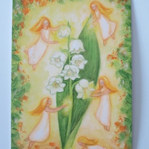 Elfi dei fiori - Tavola stagionale - Waldorf - Cartolina - Mughetto - Primavera - Articolo n. FRPK151