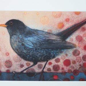 Amsel - Jahreszeitentisch -  Waldorf - Postkarte- Sommer -Vogel- Art.Nr FRPK50