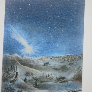 Die Hirten wandern nach Bethlehem - Postkarte - Jahreszeitentisch - Waldorf - Weihnachten - Advent - Krippe- Waldorf- Art. Nr. WIPK178