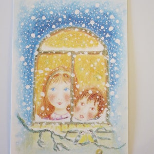 Der erste Schnee - Jahreszeitentisch - Postkarte - Waldorf- Art. Nr. WIPK224
