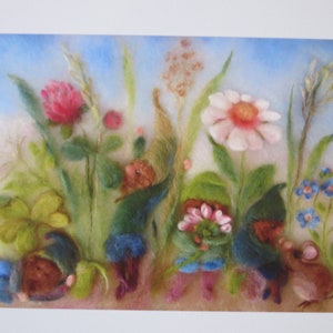 Wiesenzwerge - Postkarte für den Jahreszeitentisch - Zwerge - Sommer - Waldorf - Art. SOPK224