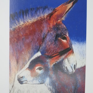 Asino con ragazzi - cartolina per la tavola stagionale - animali - Waldorf - articolo n.HEPK190