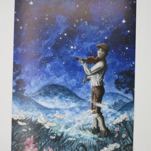 Geigenspieler - Jahreszeitentisch - Postkarte - Waldorf - Art. SOPK24