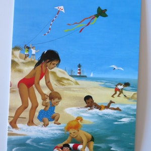 Sur la plage - Table saisonnière - Carte postale - Waldorf - Art.