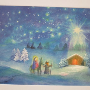 Naar de stal van Bethlehem - Seizoenstafel - Ansichtkaart - Waldorf - Kerstmis - Advent - Artikelnr. WIPK13
