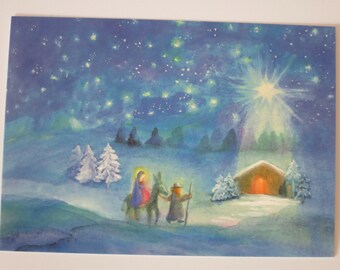 To the stable in Bethlehem - Seasonal table - Postcard - Waldorf - Christmas - Advent - Item No. WIPK13