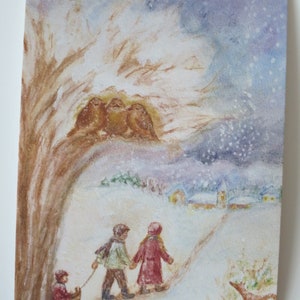 Winterspaziergang - Jahreszeitentisch - Postkarte - Waldorf - Winter - Schnee - Monatskarten- Art. Nr. WIPK140