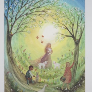 Fröhliche Ostern - Postkarte für den Jahreszeitentisch - Ostern -Waldorf - Frühling Art.Nr FRPK280