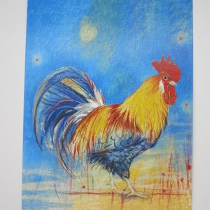 Hahn - Jahreszeitentisch -  Waldorf - Postkarte - Bauernhof - Tiere - Hühner- Art.Nr FRPK207