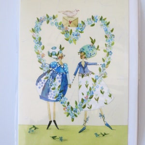 Myosotis - carte de vœux - carte avec enveloppe - carte double - réf. GRPK128