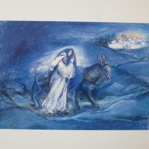 Maria und Josef zu Bethlehem - Jahreszeitentisch - Postkarte - Waldorf - Advent - Krippe - Winter- Art. Nr. WIPK359