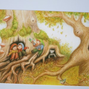 Root Dwarfs I - Cartolina per la tavola stagionale - Nani - Gnomi - Waldorf - Art. No.HEPK237