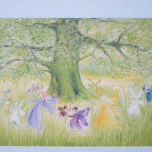 Elfenreigen - Postkarte - Jahreszeitentisch - Waldorf - Frühling -Elfen - Elfentanz- Art.Nr FRPK21
