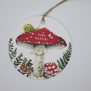 Geschenkanhänger Pilz -Geschenke- Fliegenpilz - Geburtstagsgeschenk  -  Weihnachtsgeschenk - Art. GP07