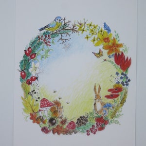 Vier Jahreszeiten - Postkarte - Jahreszeitentisch - Waldorf- Art. Nr.HEPK14