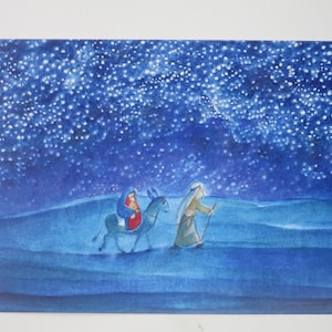 L'Évasion - Carte postale pour la table de saison - Noël - Avent - Marie et Joseph - Waldorf - Art n° WIPK69