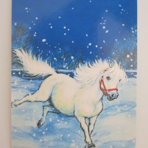 Pony im Schnee - Postkarte  für den Jahreszeitentisch - Winter - Pferd - Waldorf- Art. Nr. WIPK168