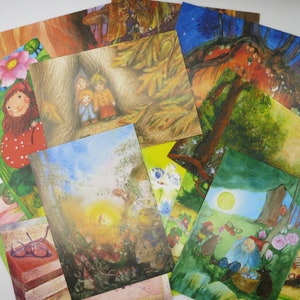 Kartenset Zwerge- 16 Postkarten- Jahreszeitentisch - Waldorf- Waldorf - Art. PKS10